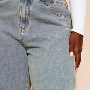 Nouveauté : Jeans amples personnalisés pour femmes, style streetwear, coupe évasée, denim, prix avantageux, pantalons oversize pour femmes - Product Image 6