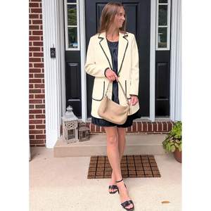 2025 femmes à la mode brodé long caban vestes contraste garniture Nylon revers bouton hiver manteau automne respirant teint - Product Image 5