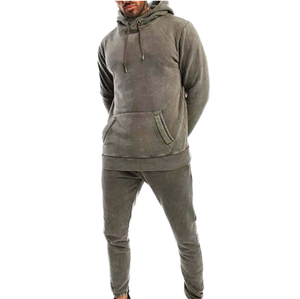Oversized Drop Shoulder Acid Wash Joggers & Hoodie Tracksuits <b>Jogging</b> <b>Suit</b> Zipper Winter Outerwear Breathable Vintage Track <b>Suit</b> - Product Image 6