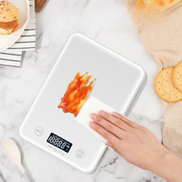 Báscula Electrónica de Cocina Recargable SHI07 de Alta Precisión con Plataforma de Vidrio Templado y Graduación de 1g para Repostería Casera