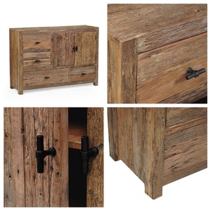 Modern Eco-friendly Solid Wood Living Room Cabinet with 2 Drawers 2 Flat Panel Doors 3 Shelves <b>Storage</b> <b>Sideboard</b> Furniture - Product Image 4