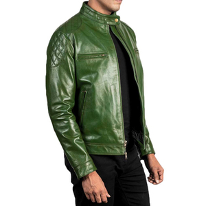 <b>Men's</b> Winter Genuine Leather Streetwear <b>Jacket</b> with <b>Sherpa</b> Lining Fur Trim Breathable Design Zipper Closure - Product Image 4
