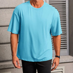 T-shirt Homme Coupe Ample Prix Usine 100% Coton Épaules Tombantes Respirant Séchage Rapide Col Rond Oversize Été - Product Image 2
