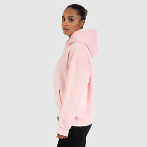 Sweat-shirts à capuche surdimensionnés pour femmes, faits sur mesure, avec appliqué brodé, anti-boulochage et respirants, logo frontal, 100% coton - Product Image 3