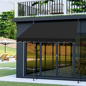 78.7\"D X 59.1\"W X(78.7 118.1)\")H Retractable Black Awning - Product Image 6