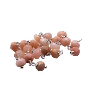 Tiny Pink <b>Opal</b> Gemstone Charms 3-4mm 925 Sterling Silver Wire Wrapped Christian Bohemian Style for Jewelry Making Wholesale - Product Image 1