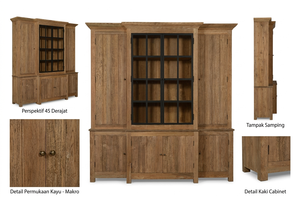 Armoire de rangement grande capacité en bois massif Meira, finition grain naturel, mobilier écologique et contemporain pour usage résidentiel - Product Image 6