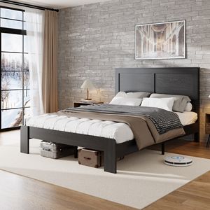 Letto Matrimoniale in Legno con Piattaforma, Silenzioso, Facile da Montare, Senza Necessità di Rete a Doghe, Ampio Spazio di Stoccaggio, Letti in Metallo - Product Image 4