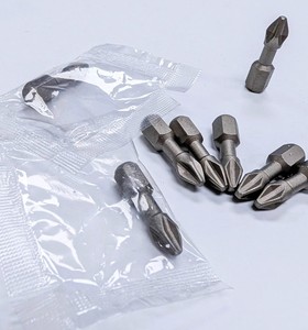 Embout de tournevis Phillips PH2, finition sablée, 25 mm, acier forgé résistant aux chocs, pièce individuelle avec sac PP, OEM Taïwan, bricolage - Product Image 3