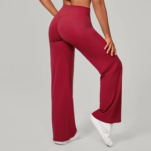 Leggings de yoga sin costuras para mujer, personalizados al por mayor, con cintura alta, efecto fruncido y realce de glúteos, pantalones de entrenamiento. - Product Image 1
