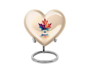 Urna Funeraria Decorativa en Forma de Corazón con Alas de Metal Negro para Cenizas Humanas, con Base, en Oferta - Product Image 3