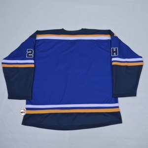 Jersey de Hockey sobre Hielo Más Vendido, Cuello en V, Manga Larga, Logotipo del Equipo Bordado, Azul, Poliéster, Absorbe la Humedad, Personalizable - Product Image 5