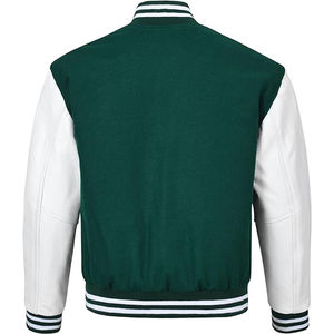 Chaqueta de béisbol de invierno para hombre y mujer, estilo universitario, gruesa y cálida, con patchwork, estilo hip hop, con botones y mangas de cuero. - Product Image 3