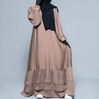 Nouvelle robe abaya maxi à volants en polyester Nida Premium, coupe ample, modeste, grande taille, respirante, séchage rapide, faite à la main, pour adultes