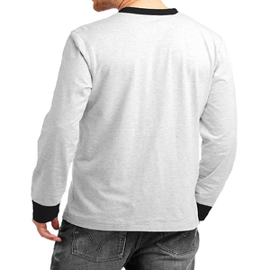 Custom Cotton Blank Full Sleeve T-shirt for Men Long Sleeve Graphic Streetwear Distressed <b>Tshirt</b> High Quality - Product Image 3