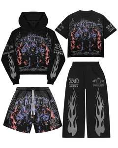 Conjunto Deportivo de Invierno de Lujo para Tallas Grandes, Chaqueta con Cierre y Pedrería, Pantalones Anchos con Detalle de Rayas, Etiqueta de Marca Personalizada - Product Image 2