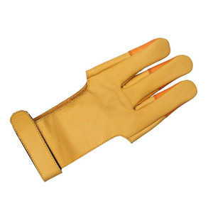 Gants de tir à l'arc en cuir, demi-doigts, antidérapants, respirants, coupe-vent, séchage rapide, pour le tir en plein air, la chasse, unisexe - Product Image 4