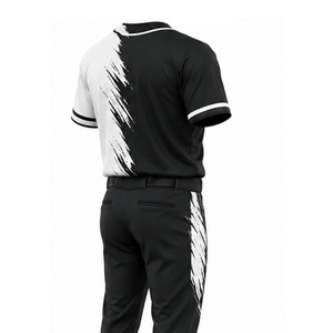 Uniforme de baseball tendance en polyester, tissu antibactérien, nom d'équipe personnalisé, séchage rapide, coupe ajustée pour adultes unisexes - Entraînement toutes saisons - Product Image 3