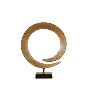 Vente Flash : Sculpture Moderne Ronde en Métal Doré, Ornement Décoratif pour la Maison, Statue d'Accent Décorative en Aluminium pour Table de Salon - Product Image 1