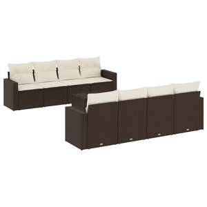 Conjunto de Sofás de Jardín de Mimbre Sintético Marrón Resistente a los Rayos UV, Muebles de Jardín para Exteriores - Product Image 2