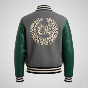 Chaqueta Varsity Premium para Deportes, Cuerpo de Lana, Mangas de Cuero Genuino, Logotipo Personalizado, Parches Bordados, Fabricación OEM - Product Image 2