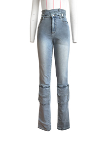 Jeans baggy pour femmes, pantalons en denim coréens hip-hop, vêtements de mode, jeans Rock Revival pour femmes - Product Image 1