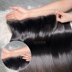 Mèches de cheveux naturels bruts vietnamiens Remy, ultra-lisses, doublement étirées, pointes brunes, cuticules alignées, pour cheveux fins de bébé - Product Image 4