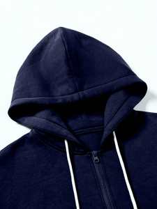 Conjunto de Sudadera con Capucha y Pantalones Deportivos de Invierno de Dos Piezas, Talla Grande Unisex, Diseño Sólido Ligero de Poliéster/Nailon, Tejido de 220 g/m² - Product Image 4