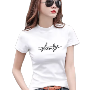 Camiseta de Algodón y Seda Premium para Mujer, Venta al Por Mayor, Calidad de Exportación - Product Image 3