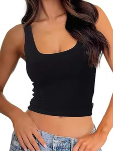 High Quality Wholesale Women's Ribbed Tank <b>Top</b> Slim Fit Sleeveless Sexy Summer Casual Vest Workout Yoga <b>Crop</b> Tank <b>Tops</b> for Women - Product Image 5