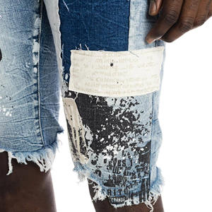 กางเกงยีนส์ขาสั้นผู้ชาย OEM รุ่นซัมเมอร์ สไตล์ไฮสตรีท คุณภาพสูง กางเกงยีนส์ขาสั้นผู้ชายคุณภาพดีที่สุด ดีไซน์ล่าสุด 2026 - Product Image 6