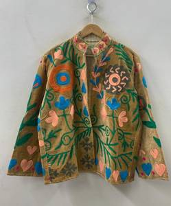 Chaqueta Suzani de Terciopelo Hecha a Mano, Abrigo Bordado Bohemio, Kimono Suzani Uzbeko, Chaqueta Festiva, Prenda Exterior Boho Chic - Product Image 1