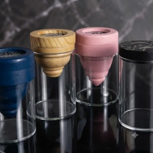 Frasco Difusor de Vidrio Transparente con Tapa de Madera o Resina, a Prueba de Niños y Hermético, para Aromaterapia - Product Image 1