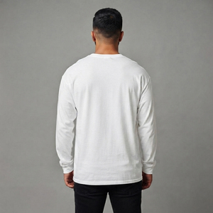Front Printed Over-Sized Long Sleeve T <b>Shirt</b> <b>Men's</b> 100% Cotton Breathable Sports Tee Customized Printed Casual Wear T <b>Shirts</b> <b>Men</b> - Product Image 2