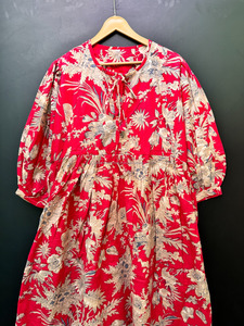 Elegante vestido MIDI estampado de algodón informal de verano ecológico para mujer-para Brunch Oficina Vacaciones DE LA India - Product Image 4