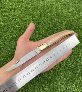 Navaja plegable de acero damasco de alta calidad, estilo Laguiole, mango de madera, 19 cm - Product Image 1