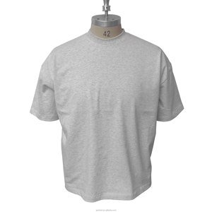 Camisetas grises personalizadas con logo 2026, de manga corta, estilo oversize para hombre, camiseta corta lisa, camiseta de algodón con logo personalizado y corte holgado. - Product Image 4