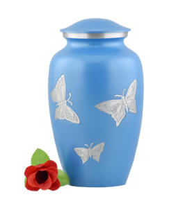 Wholesale Luxury Solid Minimalist Metal Cremation Urn Bulk <b>Memorial</b> Jar with Polished High Gloss Black and White Enamel Art - Product Image 4