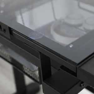 Adjustable Black Drafting Table <b>with</b> 2 Metal Drawers and Stool Hand-Cranked <b>Drawing</b> <b>Desk</b> for Office Use - Product Image 4