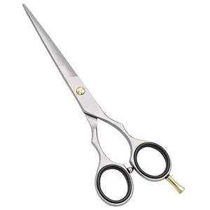 Kit de ciseaux à effiler de qualité supérieure couleur argent 6 pièces, magnifiques kits de barbier avec étui en cuir à fermeture éclair - Product Image 4