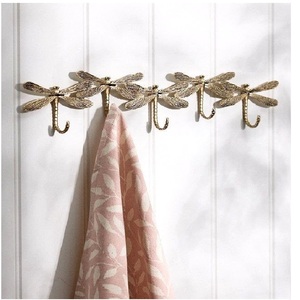 Ganchos de Pared Decorativos de Metal con Forma de Libélula Vintage Hechos a Mano, Perchero para Baño Resistente al Óxido, Tipo Montado en Pared con Forma de Animal - Product Image 1