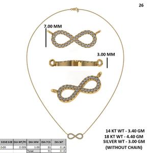 Collar de Oro Rosa con Cinco Diamantes Creados en Laboratorio, Joyería Fina, Diseño Minimalista de Barra, Elegante Regalo para Mujer, Colección - Product Image 5