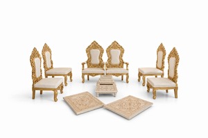 Sillas de madera para mandap de boda Sankheda a bajo precio, sillas de madera para mandap de boda gujarati, sillas de madera tradicionales para mandap, EE. UU. - Product Image 5