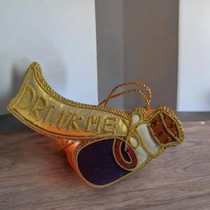 Adorno Colgante en Forma de Botella con Bordado Zari y Texto 'Drink Me', Parche de Cuentas Decorativo, Llavero para el Hogar, Regalos y Accesorios de Manualidades - Product Image 2