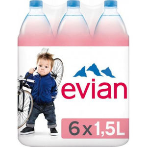 Agua de Manantial Natural Evian, Botellas de 330 ml, Paquete de 24 Unidades en Bandejas Termoencogibles para Refrigeradores de Tiendas de Conveniencia y Exhibidores de Venta Minorista - Product Image 1