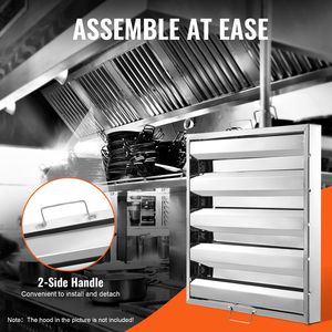 Filtre à graisse commercial en acier inoxydable pour hotte aspirante, 19,5 L x 19,5 H pouces, pour usage hôtelier et applications de restauration - Product Image 4