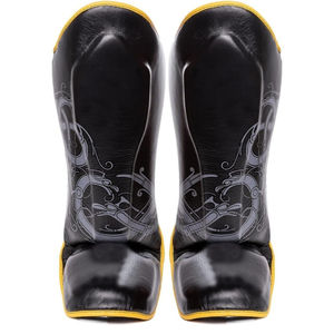Protège-tibias de boxe personnalisés en gros avec logo, en cuir PU durable de haute qualité, cadre en acier au carbone, protection complète Step Shin - Product Image 5