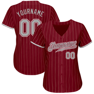 Maillots de baseball en polyester à séchage rapide, personnalisables avec des rayures brodées, impression par sublimation, vente en gros OEM pour hommes - Product Image 1