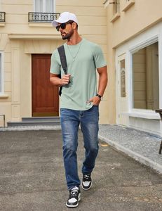 T-shirt en coton de haute qualité pour homme, doux, respirant, écologique, jersey tricoté 220g, vêtements décontractés, vente en gros, vêtements personnalisés - Product Image 6