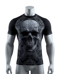 Camiseta Deportiva de Manga Corta para Hombre, Sublimada, con Estampado de Calavera, para Gimnasio, de Secado Rápido, de Poliéster - Product Image 4